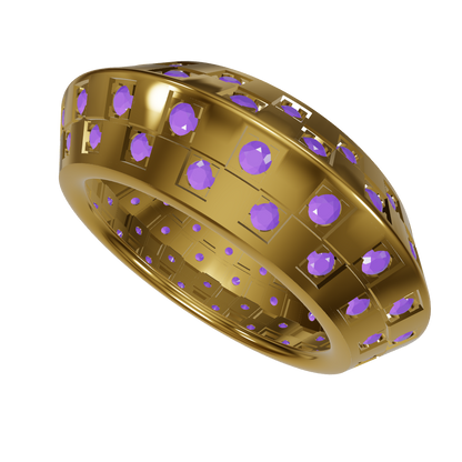 Gold Ring With Daimond set CAD FILE