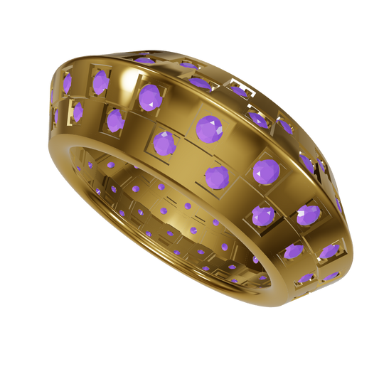 Gold Ring With Daimond set CAD FILE