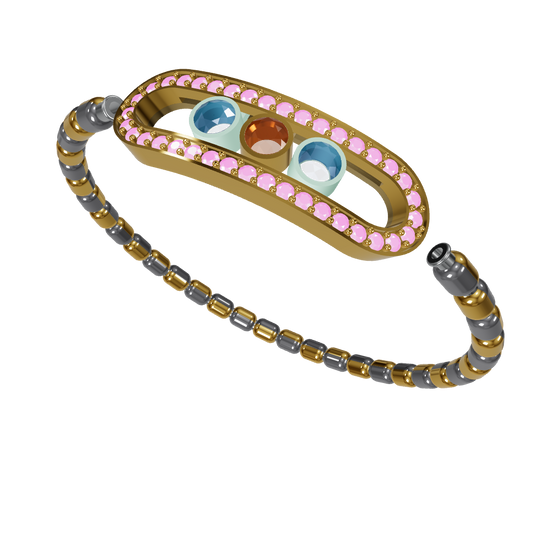 Sliding Center stone Bracelet CAD Spring Flexible Design