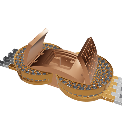 Luxury Mechanical Watch with Movable Cover Jewelry CAD Design