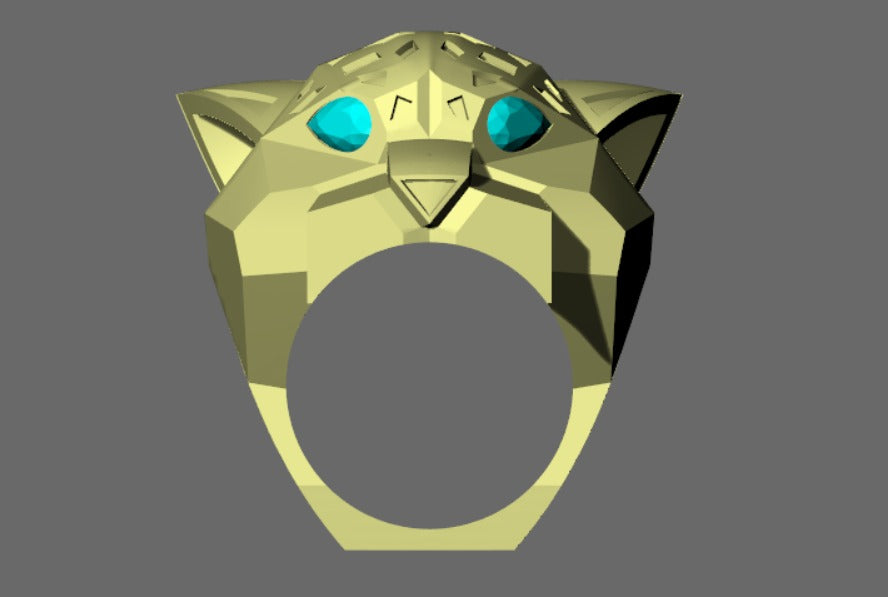 Majestic Panther Head Ring