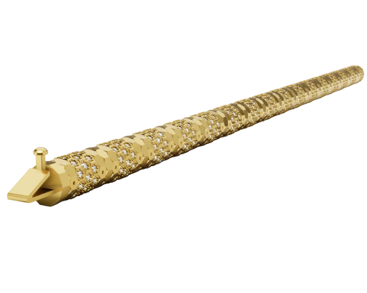 Honeycomb Full Pavé Lock Bracelet — jewelry CAD design
