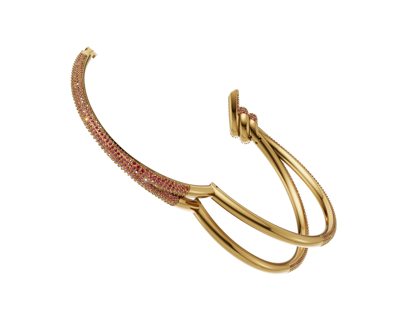 Dubel Line full Diamond set Lock Mechanism Bracelet CAD FILE