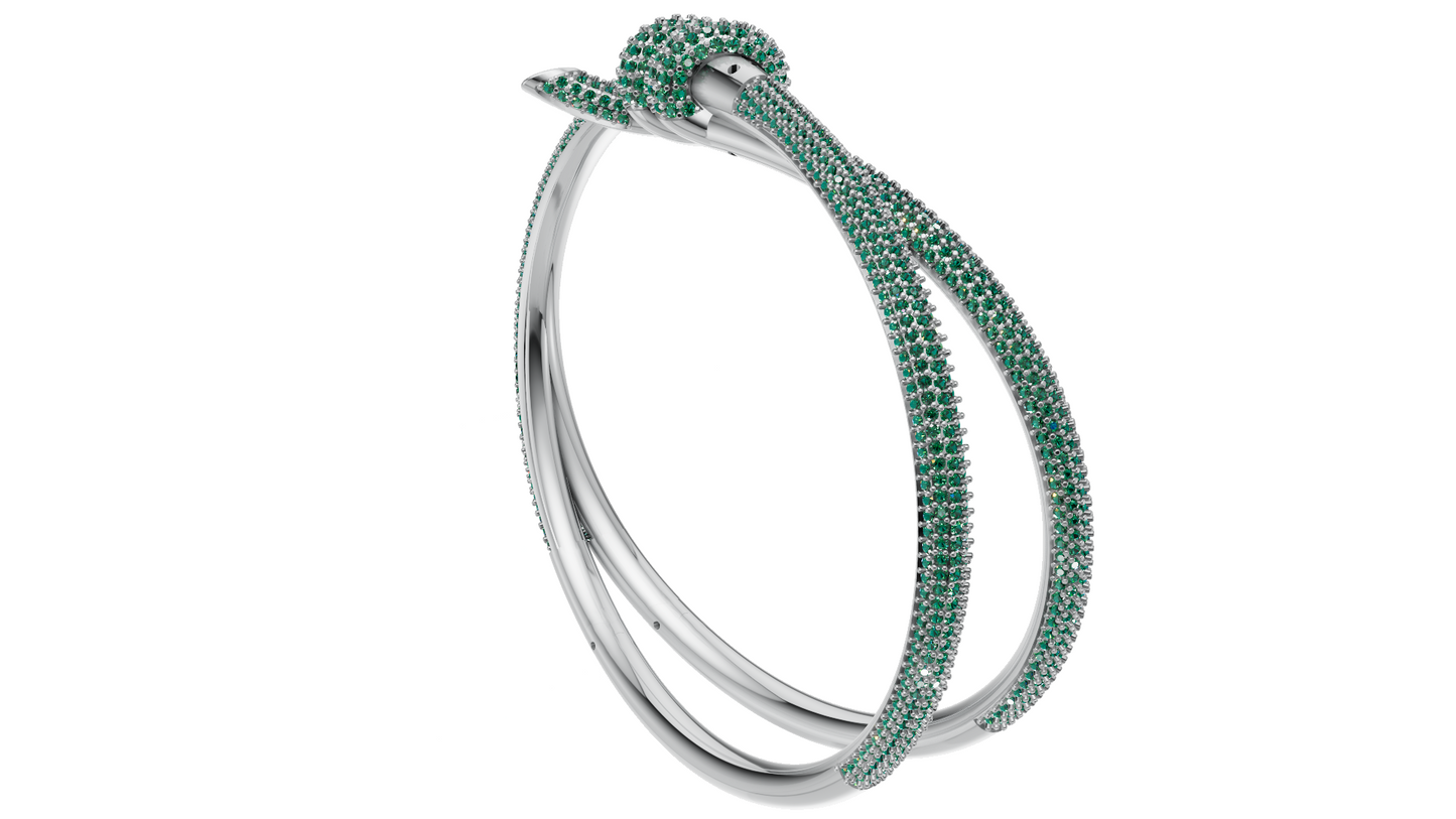 Dubel Line full Diamond set Lock Mechanism Bracelet CAD FILE