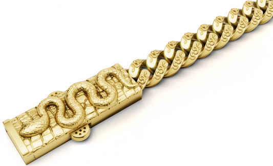 Snake Lock Cuban Gold Bracelet CAD FILE