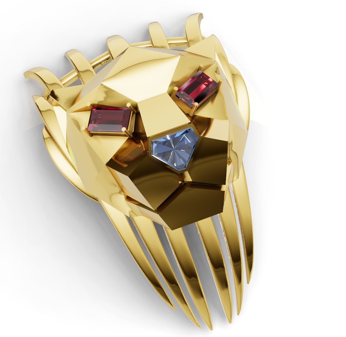 Panther Head Broch with Daimond Set  CAD FILE