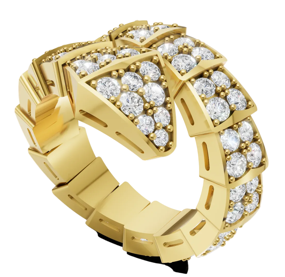 Snake Diamond Ring CAD FILE