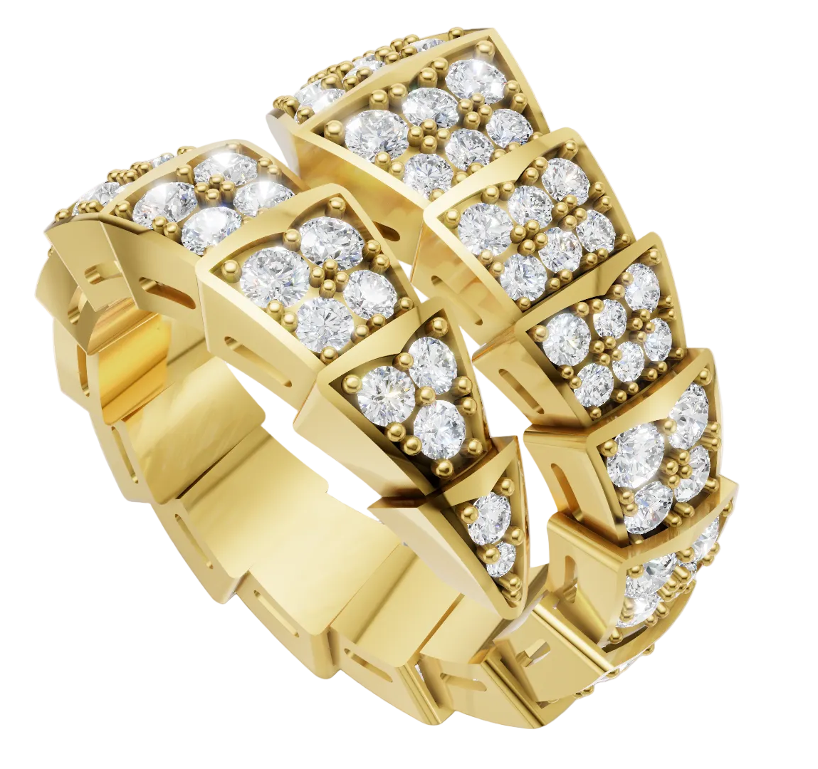 Snake Diamond Ring CAD FILE
