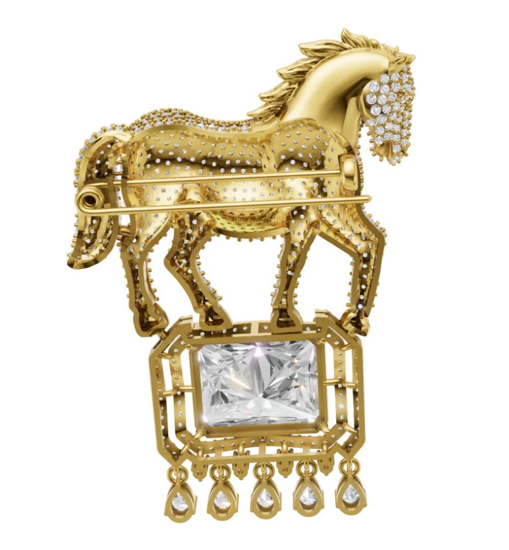 Horse Brooch Jewelry  3dm stl CAD FILE