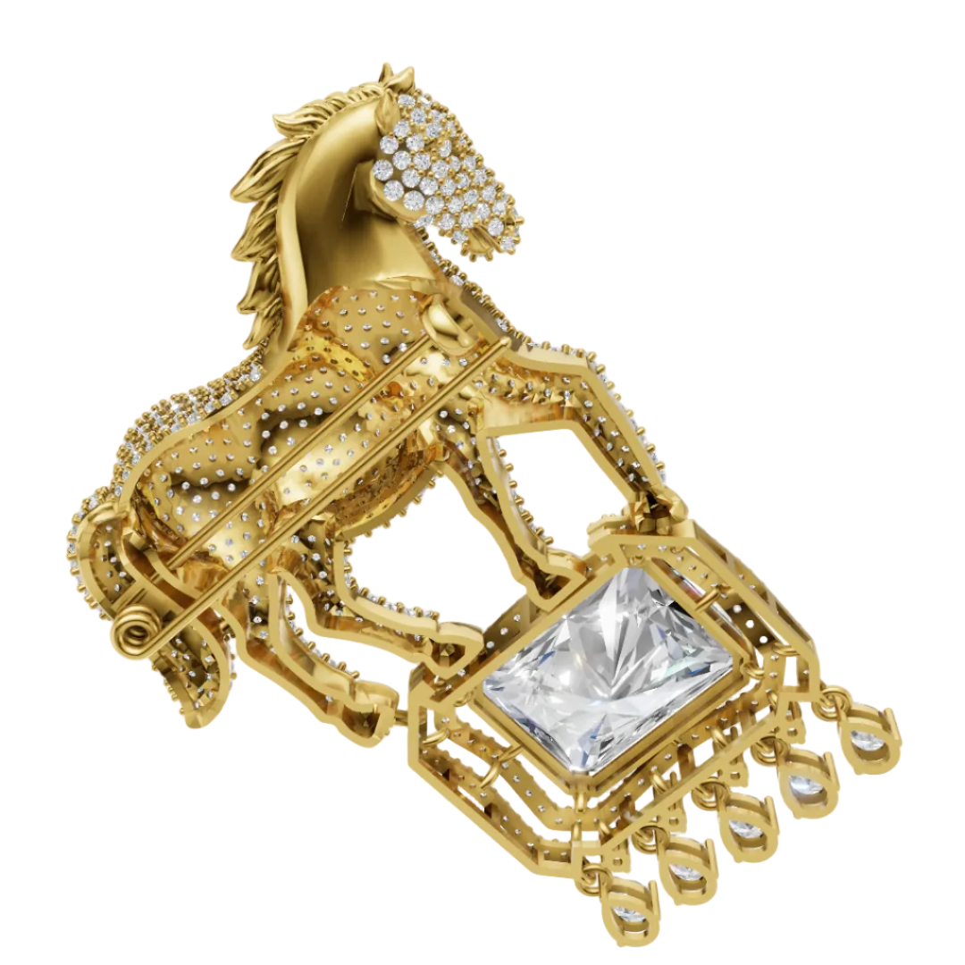 Horse Brooch Jewelry  3dm stl CAD FILE