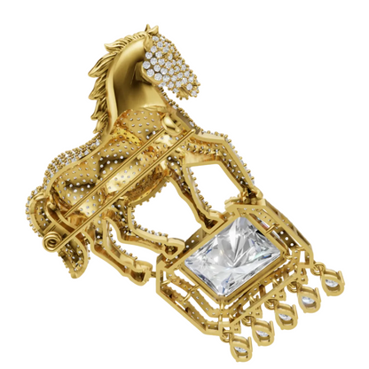 Horse Brooch Jewelry  3dm stl CAD FILE