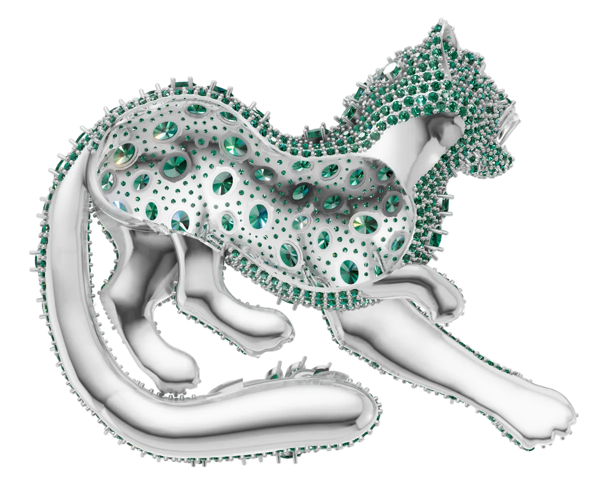 Panther brooch 3dm & stl cad file