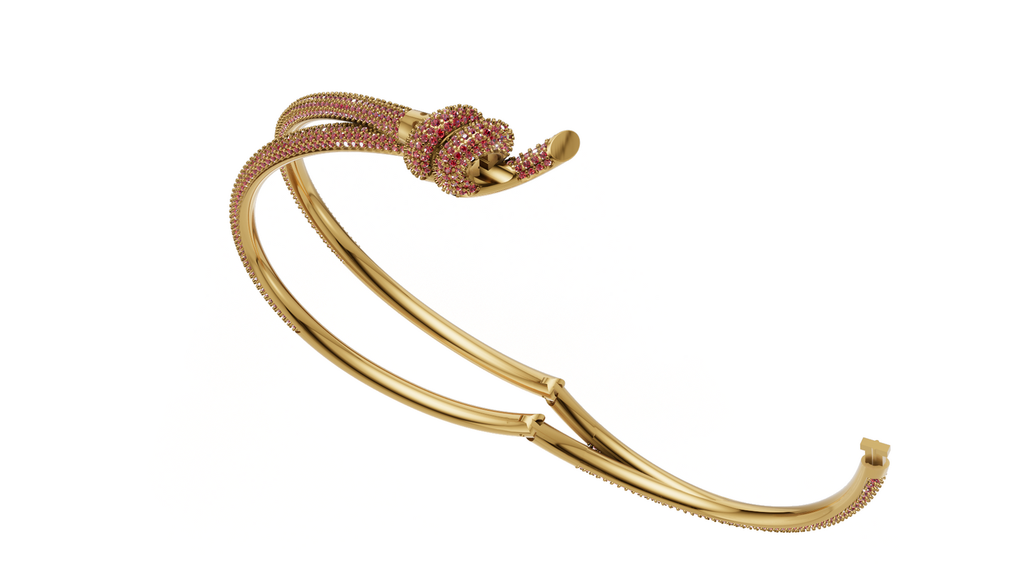 Dubel Line full Diamond set Lock Mechanism Bracelet CAD FILE