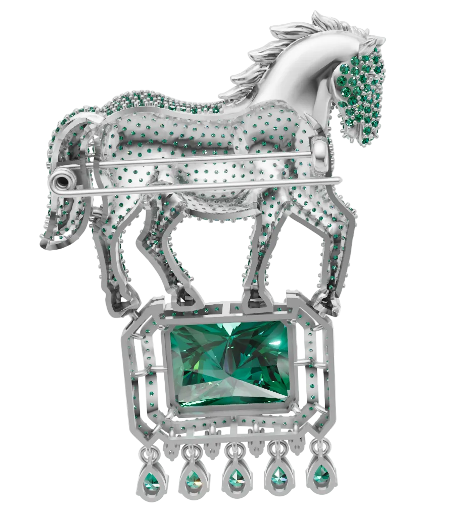 Horse Brooch Jewelry  3dm stl CAD FILE