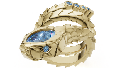 Snake Wrap  With Daimond Set Ring  CAD FLE