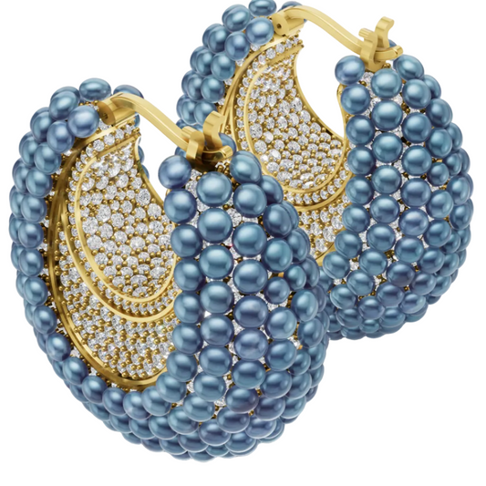 Pave Daimond set lock Earrings CAD FILE