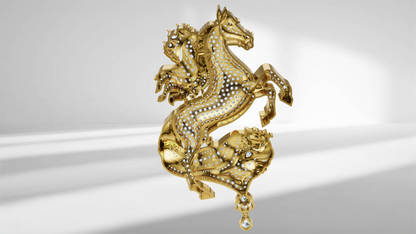 Horse Motif Daimond set Broch CAD FILE