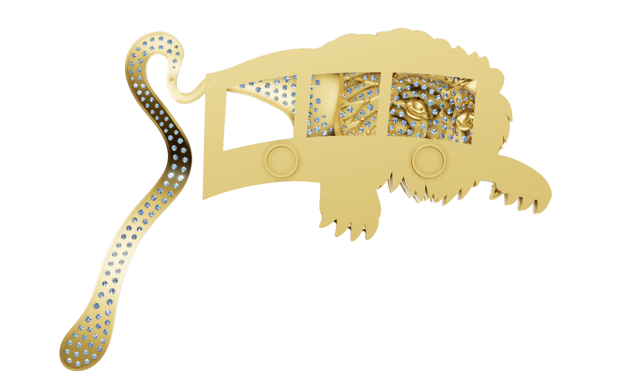 Lion Brooch CAD FILE