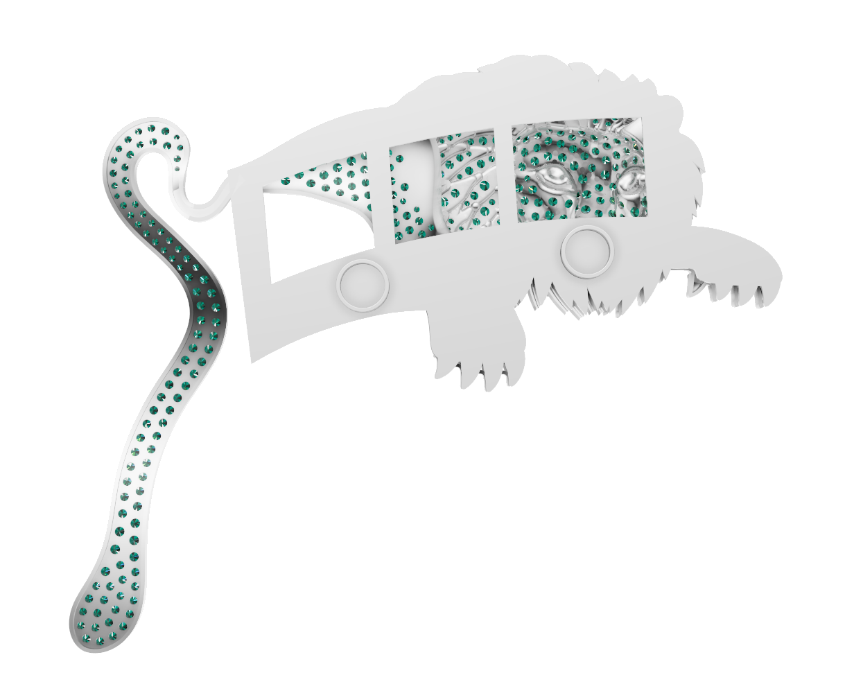 Lion Brooch CAD FILE