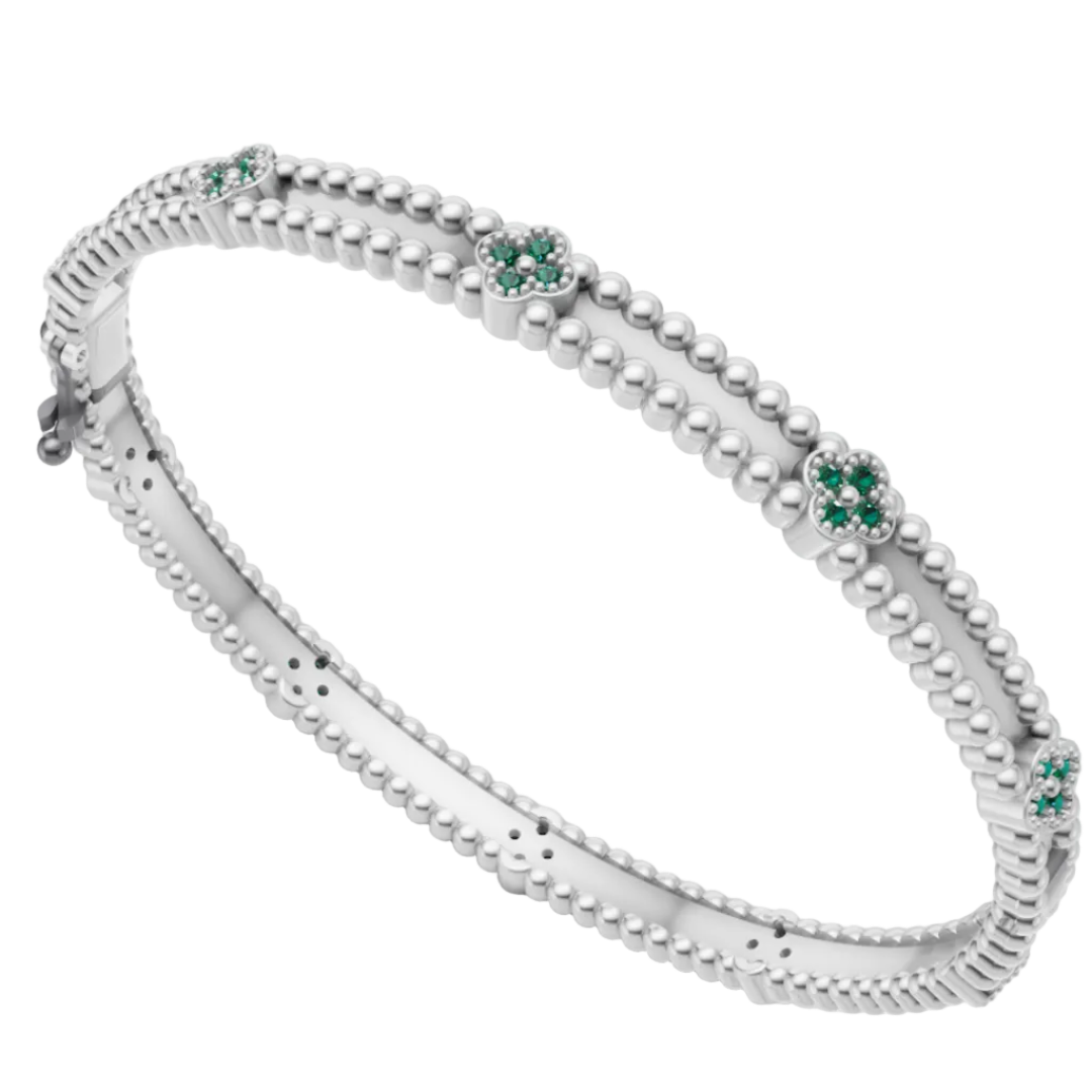 Van Cleef & Arpels Perlee Lock Clovers Bracelet 3DM & STL CAD FILE
