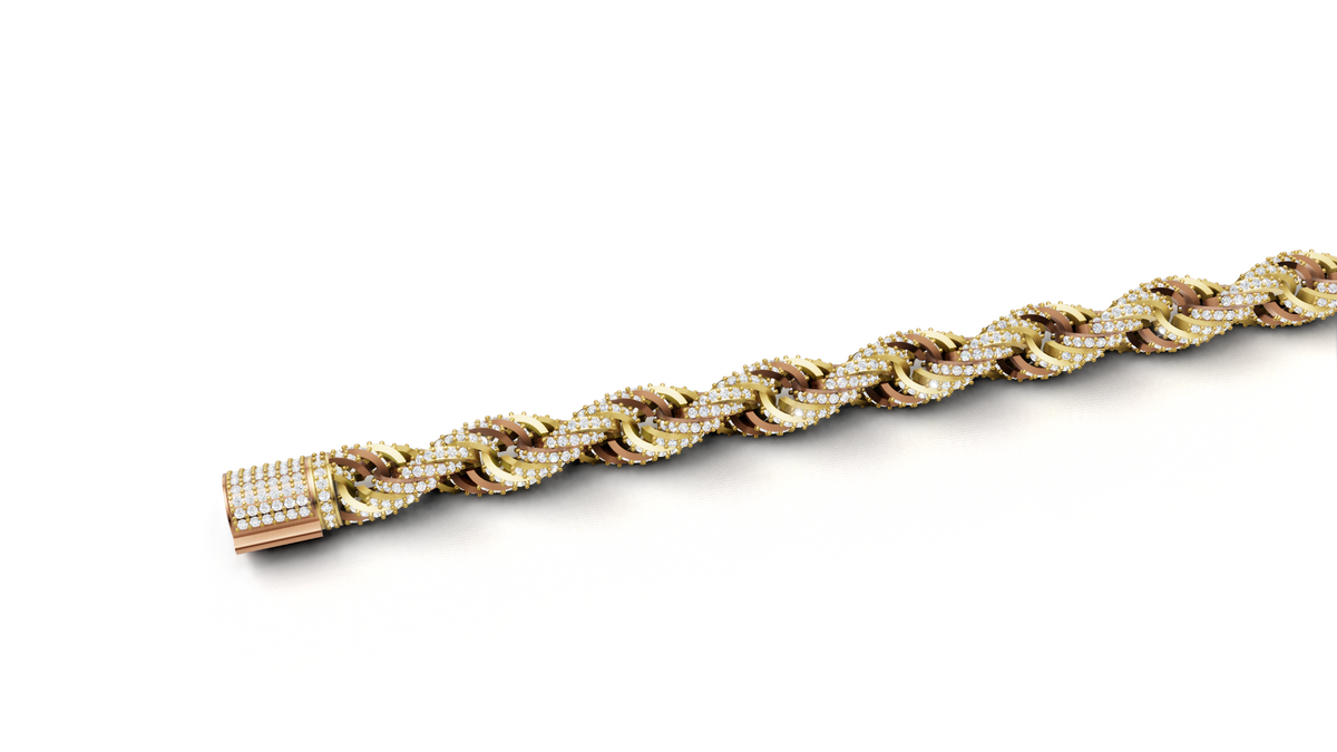 Twisted Diamond Necklace cad file 3D print model