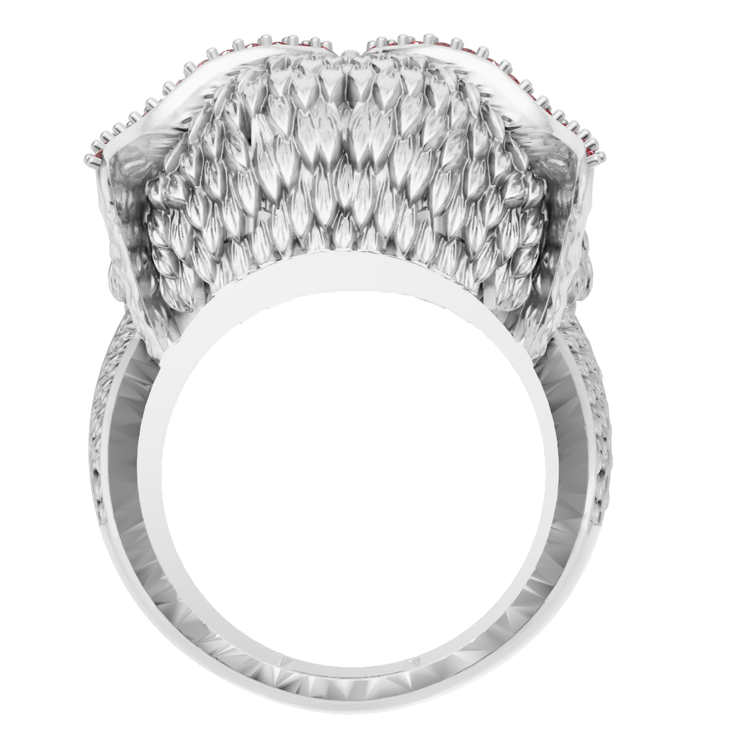 Owl Face Eyes Wings Mechanism Ring CAD FILE