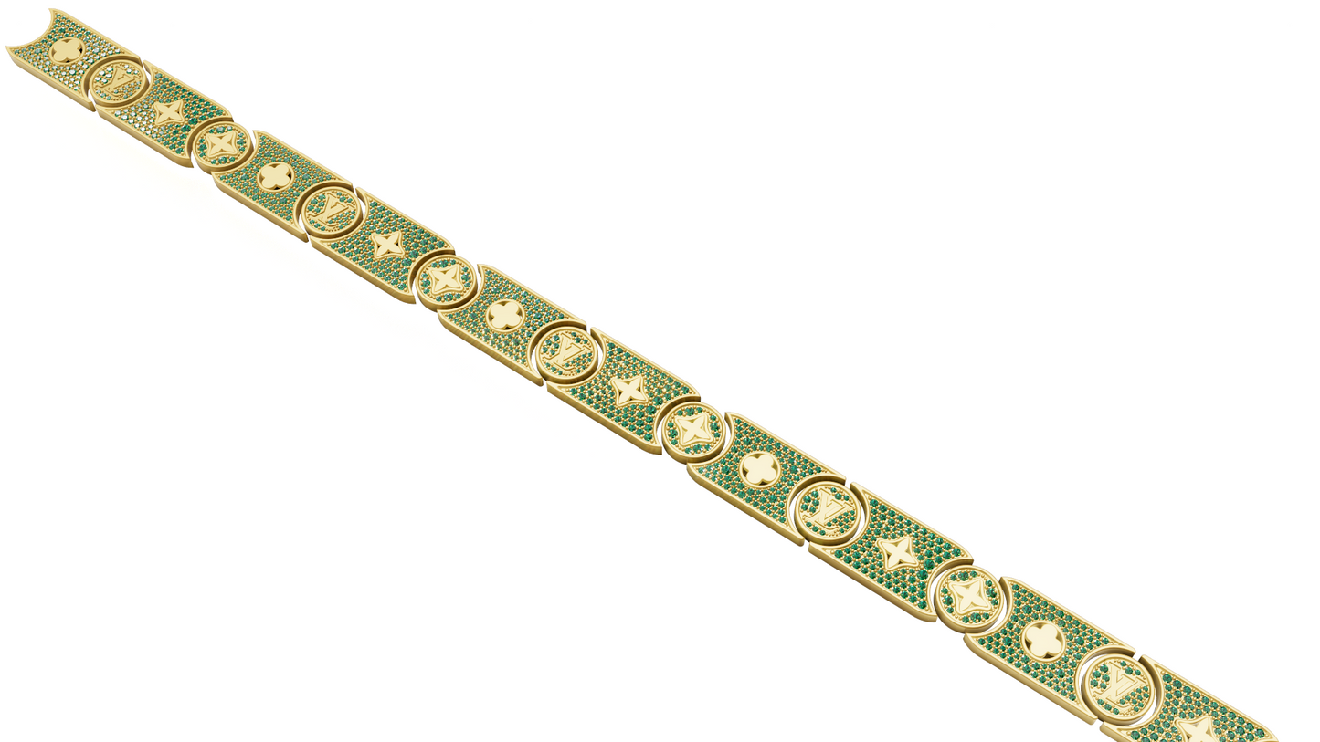 Signature Pattern Full daimond Set Bracelet CAD FILE