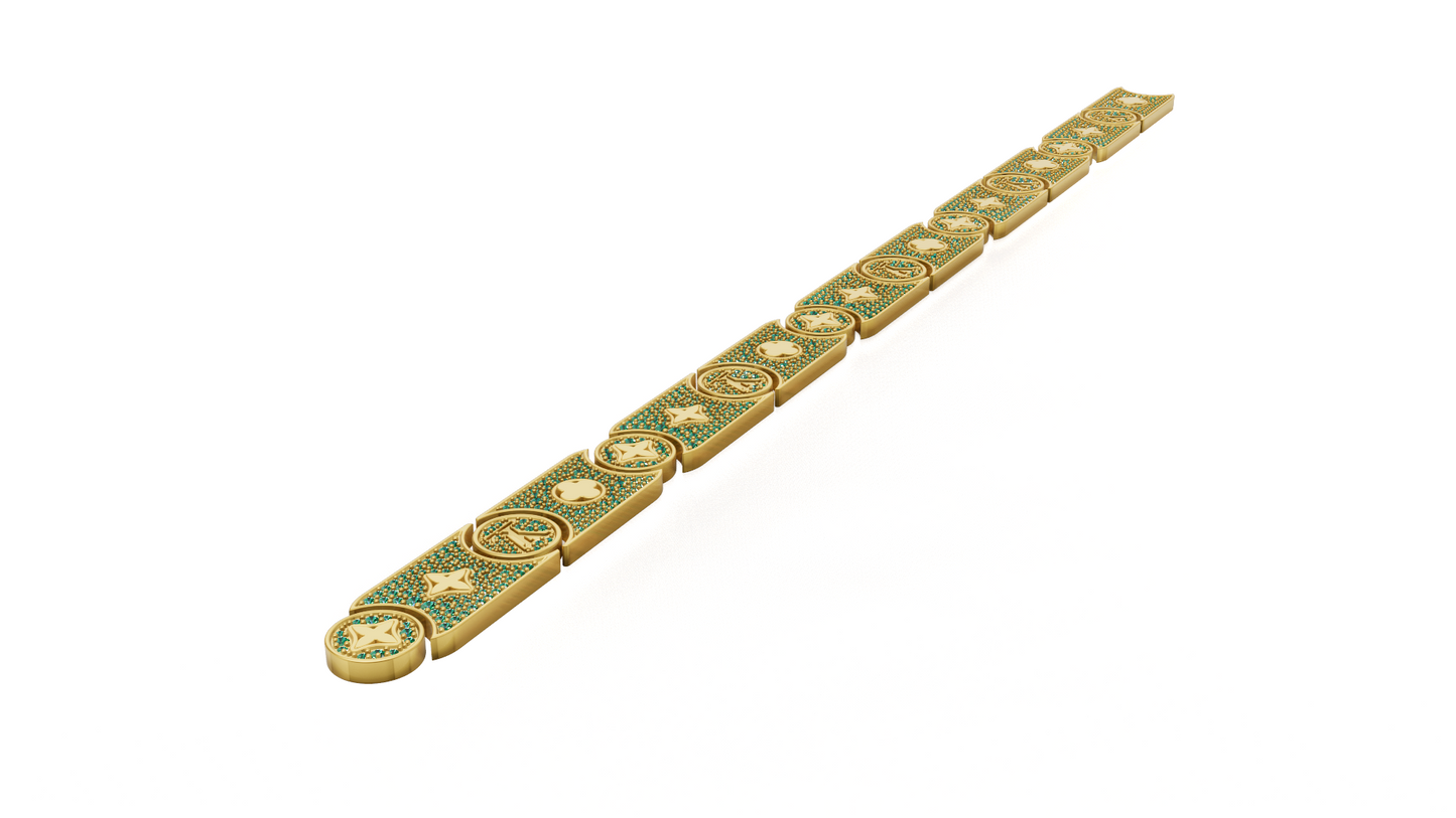 Signature Pattern Full daimond Set Bracelet CAD FILE