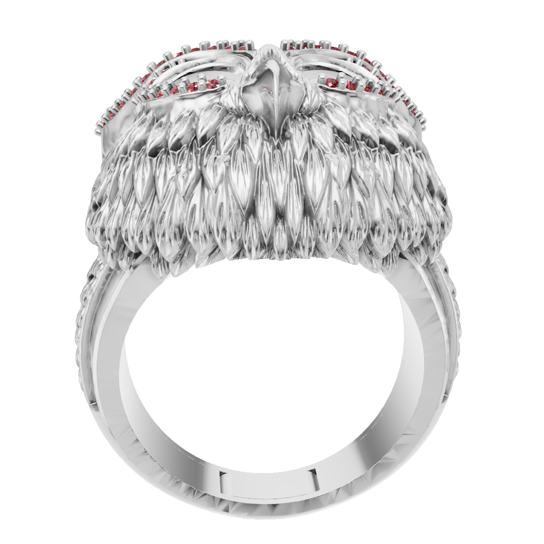 Owl Face Eyes Wings Mechanism Ring CAD FILE