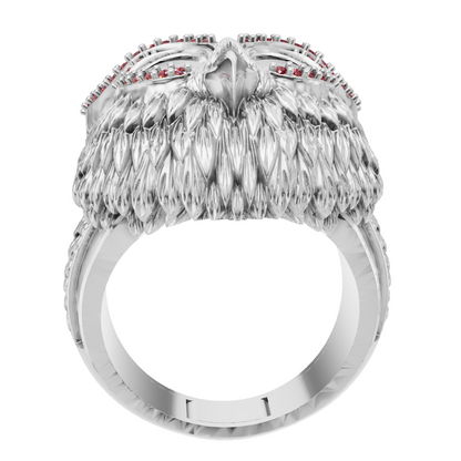 Owl Face Eyes Wings Mechanism Ring CAD FILE