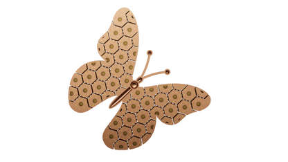Flexible Butterfly Pendant Hexagon Pattern 3dm & stl cad file
