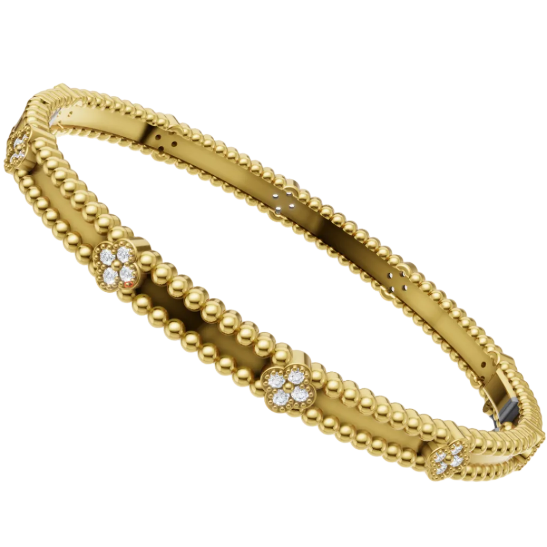 Van Cleef & Arpels Perlee Lock Clovers Bracelet 3DM & STL CAD FILE