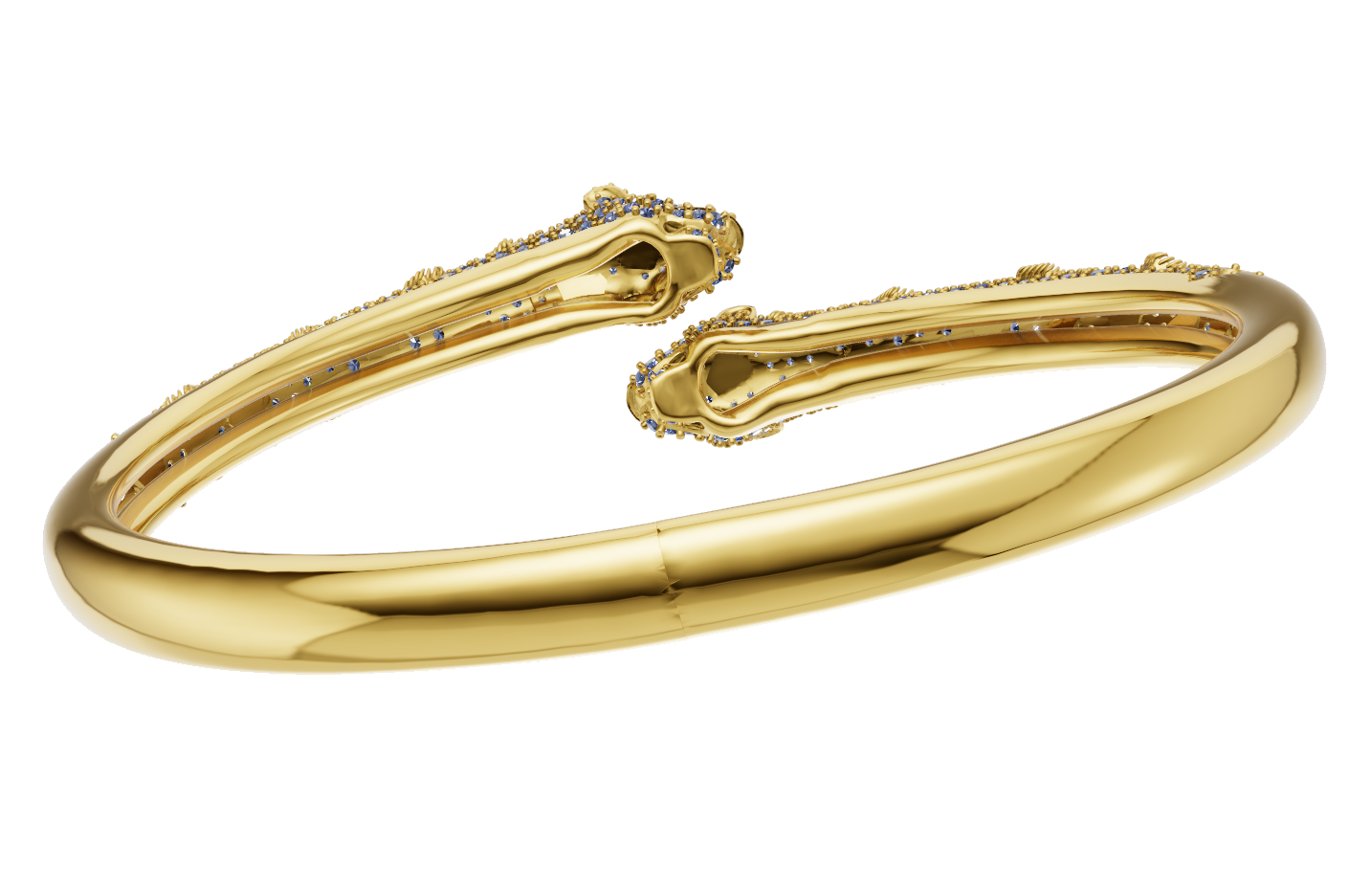 Panther Openable Mechanism Double Head Diomond Set Bracelet  CAD FILE