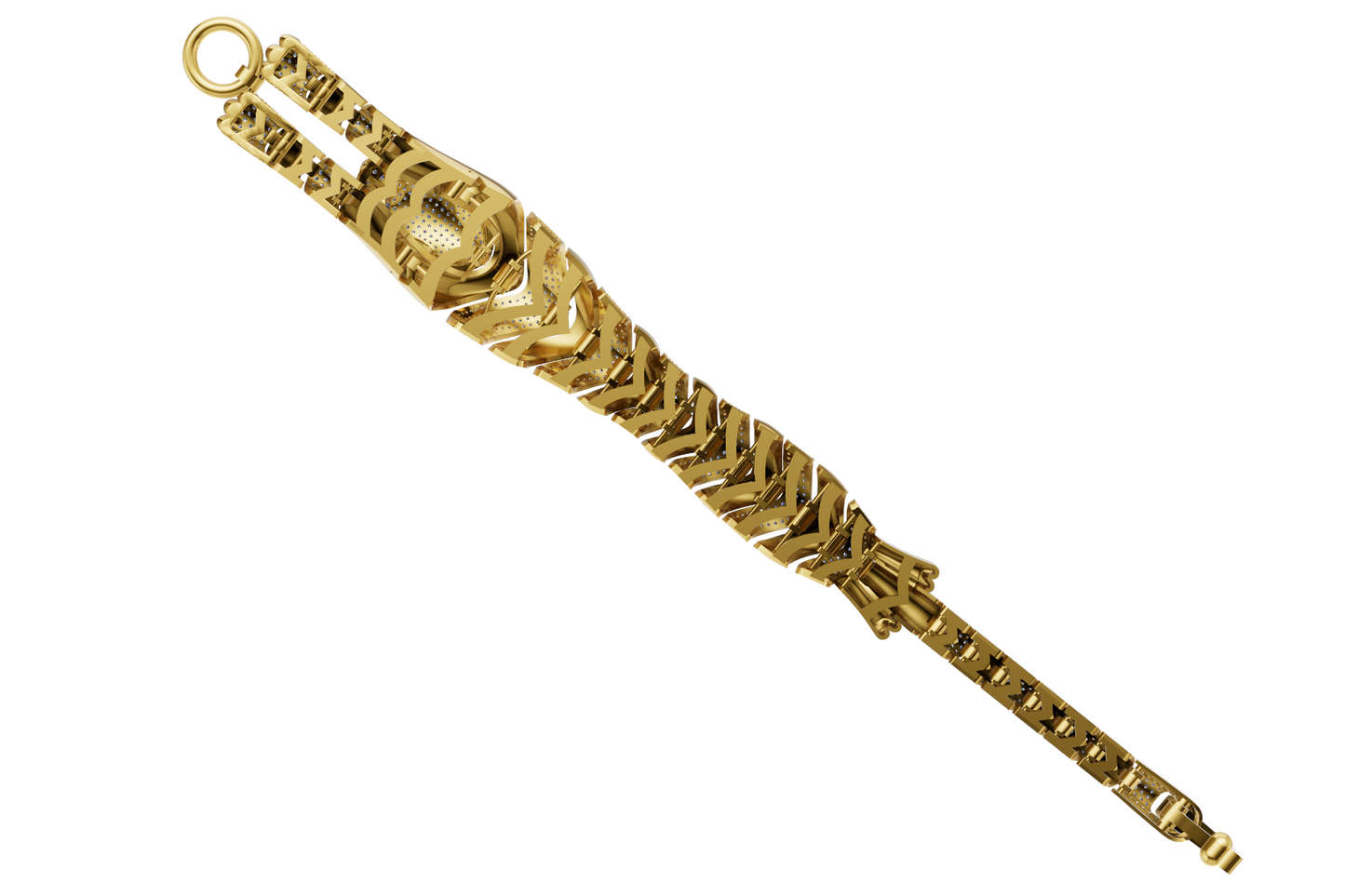 Panther Daimond Set Mechanism Bracelet  CAD FILE