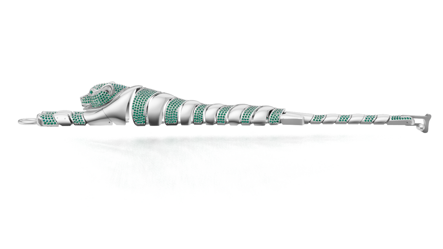 Panther Daimond Set Mechanism Bracelet  CAD FILE