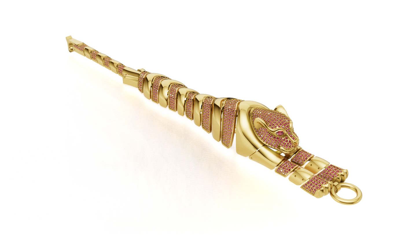 Panther Daimond Set Mechanism Bracelet  CAD FILE