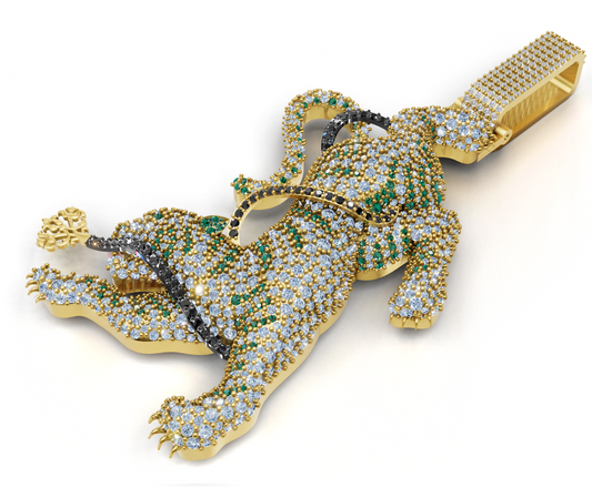 Diamond Panther Pendant  Micro Pave Stone CAD FILE