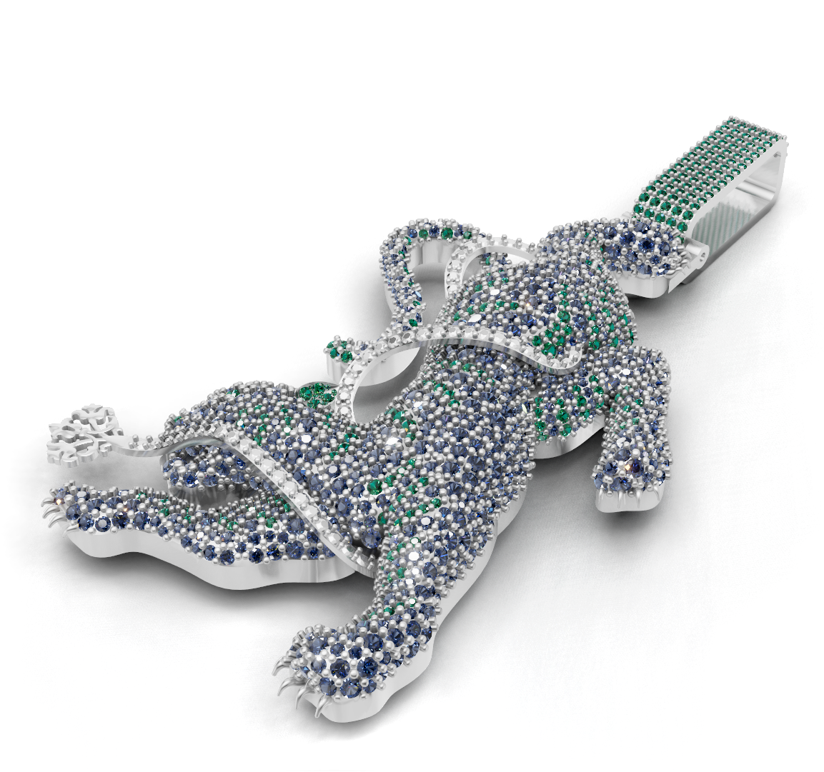Diamond Panther Pendant  Micro Pave Stone CAD FILE