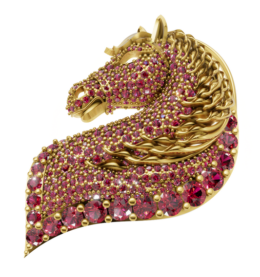 Horse Head Micro Pave With Daimond Set Pendent CAD FILE