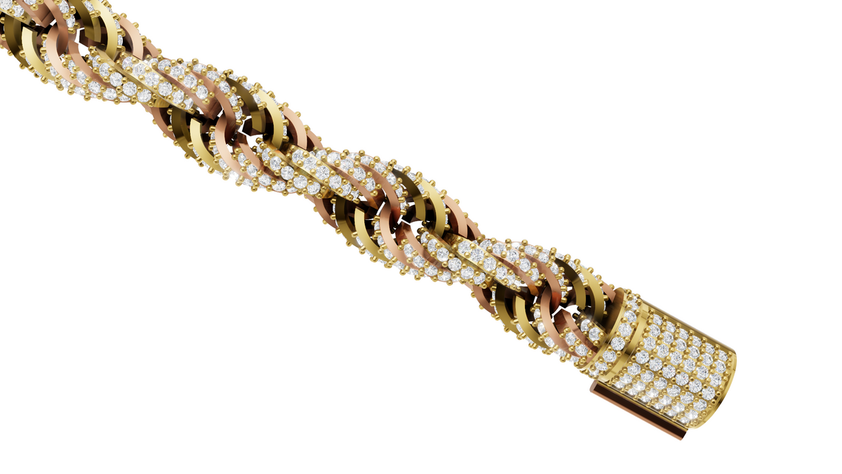 Twisted Diamond Necklace cad file 3D print model