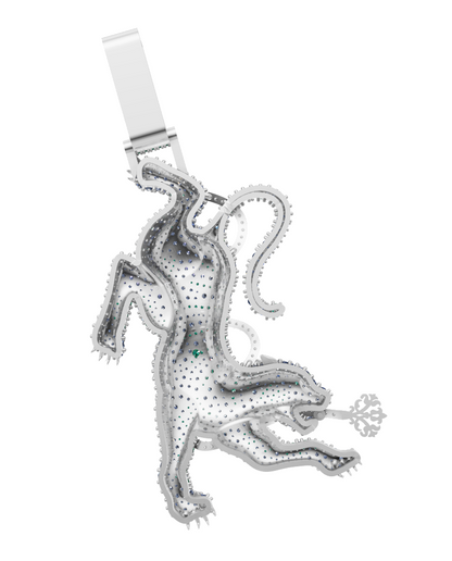 Diamond Panther Pendant  Micro Pave Stone CAD FILE