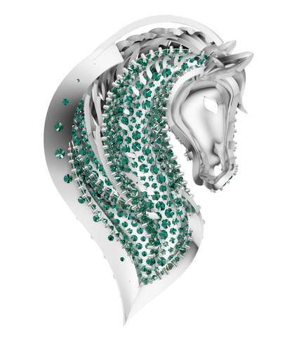Horse Head Micro Pave With Daimond Set Pendent CAD FILE