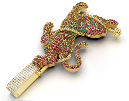 Diamond Panther Pendant  Micro Pave Stone CAD FILE