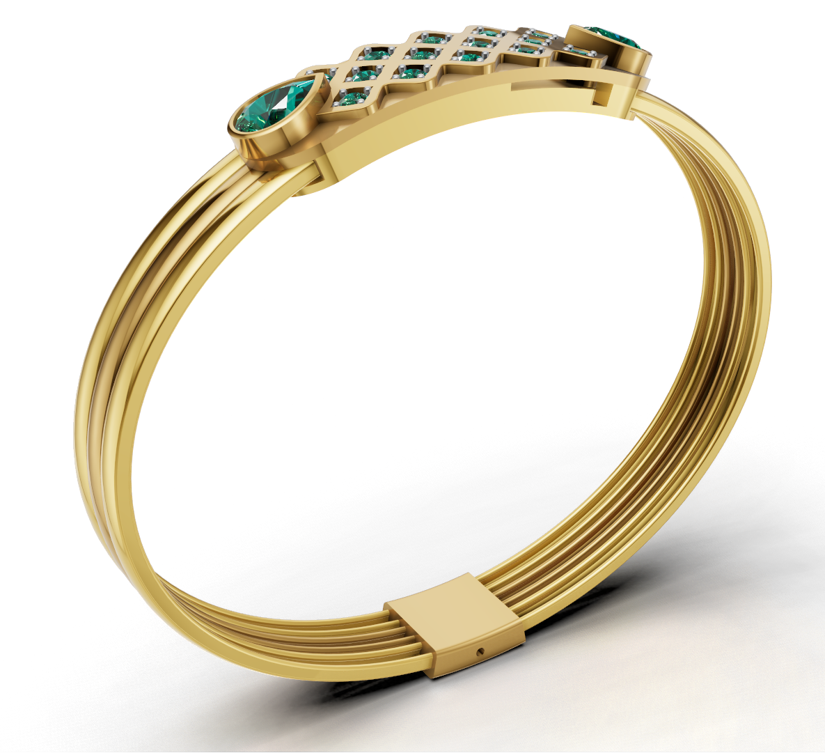 THREE WIRE OPENABLE DIAMOND BANGLE cad file
