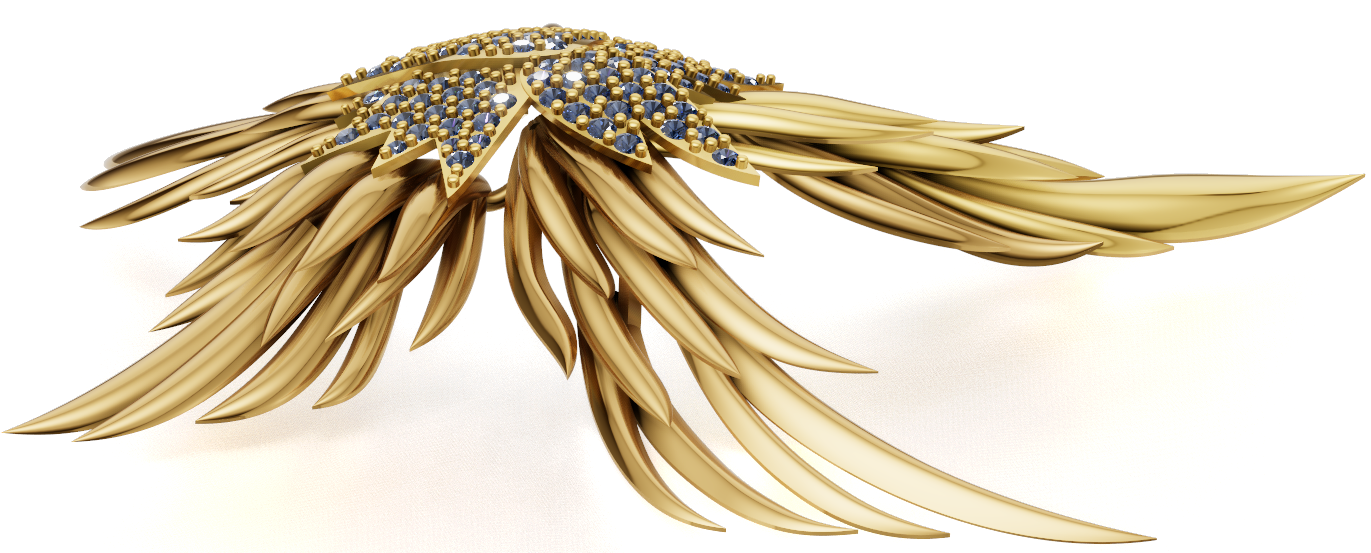Octopus Brooch with Daimond Pave Setting CAD FILE