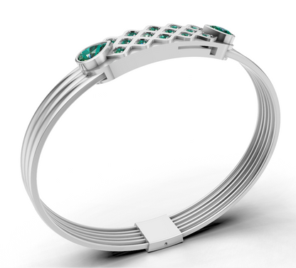 THREE WIRE OPENABLE DIAMOND BANGLE cad file