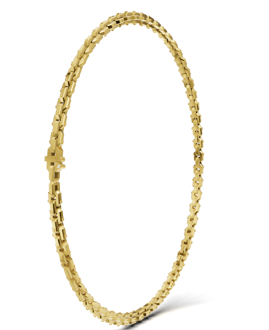 Rectangular Link Diamond Necklace CAD FILE