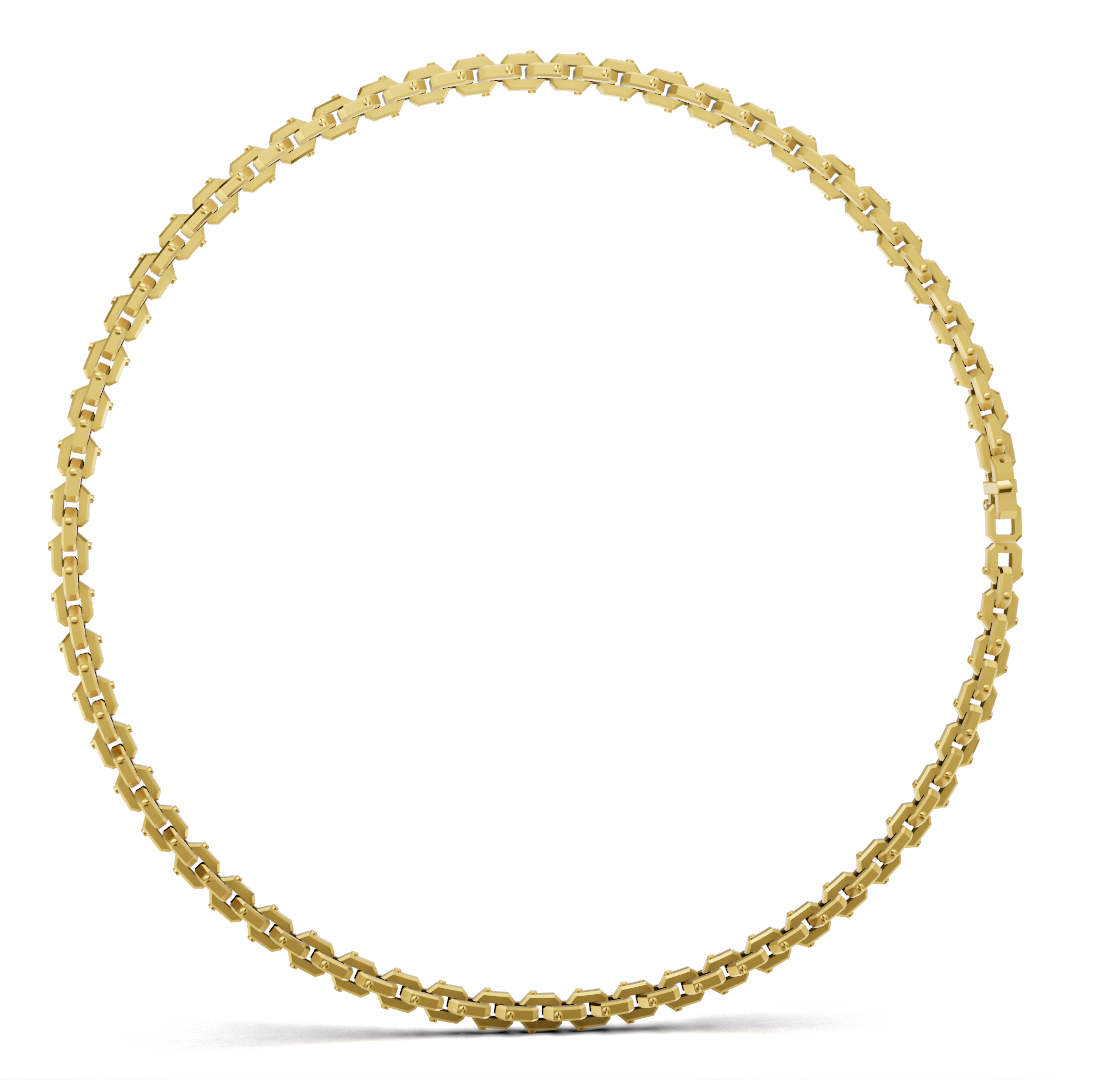 Rectangular Link Diamond Necklace CAD FILE