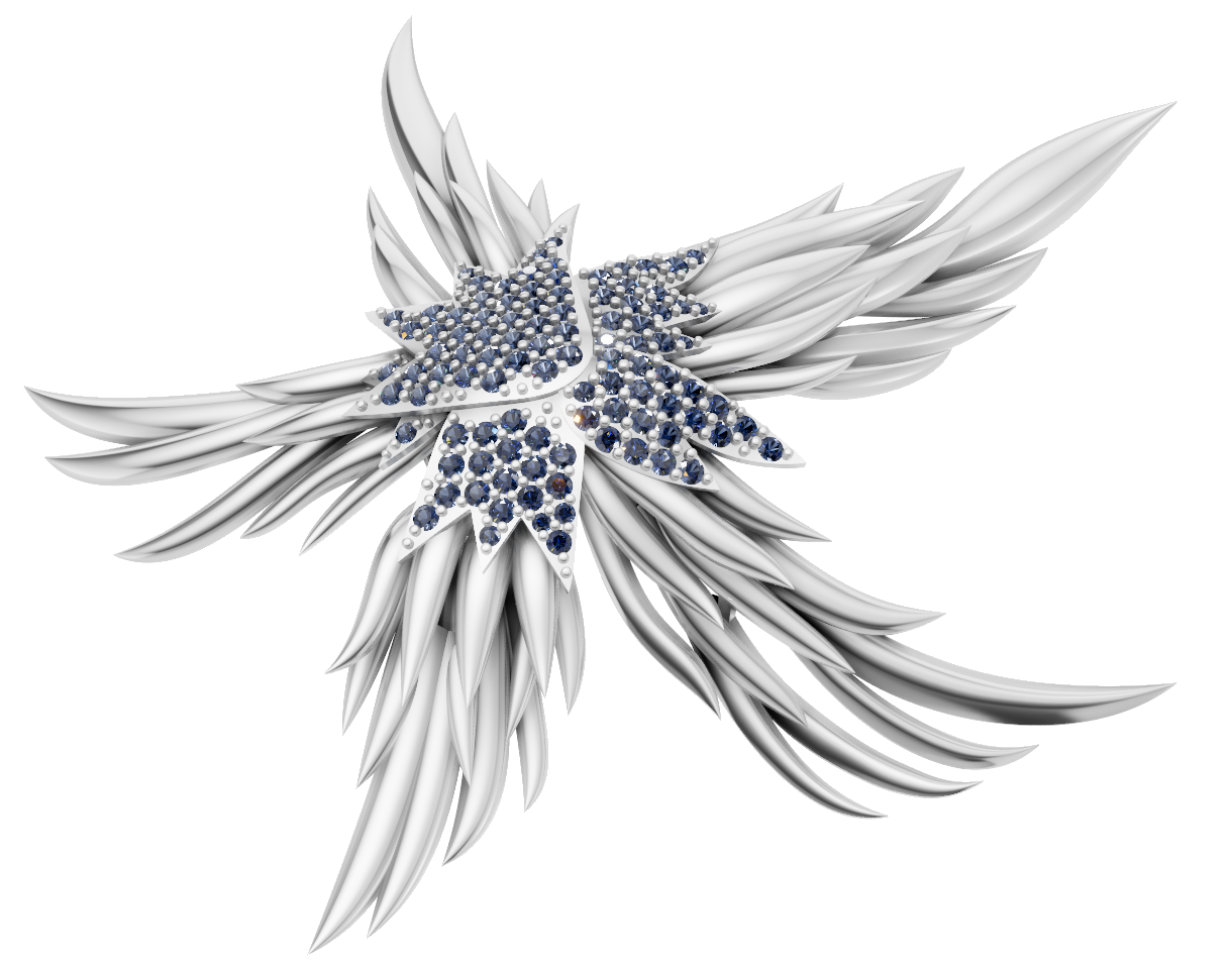 Octopus Brooch with Daimond Pave Setting CAD FILE