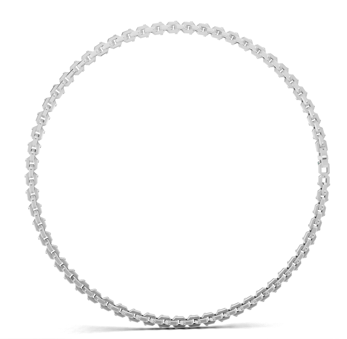 Rectangular Link Diamond Necklace CAD FILE